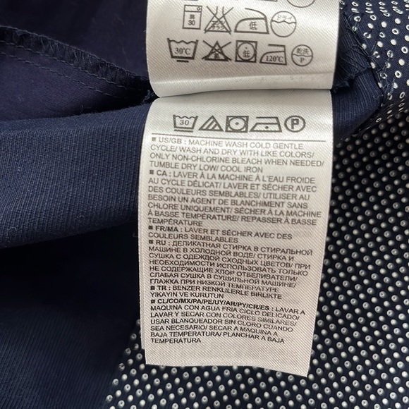 NWT Gap 3/4 sleeve button close top, side zip knee length navy blue and white 2 - Picture 11 of 12